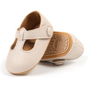 QWZban Baby Girls Mary Jane Flats with Bownot Non Slip Soft Sole PU Leather Newborn Infant Toddler First Walker Cirb Party Christmas Dress Shoes