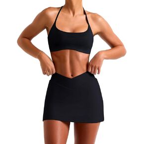 طقم تنورة تنس مكون من قطعتين للنساء، طقم تنورة صغيرة مكون من قطعتين للخروج، تنورة رياضية، تنورة رياضية، كرة البيسبول in Kuwait
