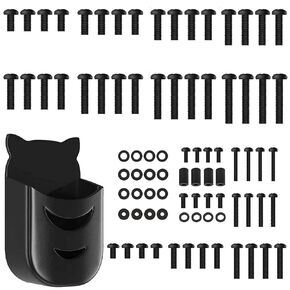 TV Mounting Screws with Remote Holder, Black Screws for Samsung TV Leg Screws, M8, M6,M5 & M4 Screws,Washers,Spacers for Samsung TV Stand Screws,for Flat & Curved Screen TV Mounting Hardware