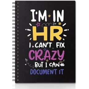 I'm In HR I Can't Fix Crazy But Gold Foil Hardcover 160 Pages Spiral Notebooks, Inspirational Gift for HR, Human Resources Gifts, Leaving Thank You Gift for HR Worker, Gift for Headhunter in Saudi Arabia