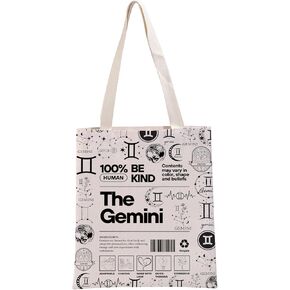 G2TUP Gemini Inspired Gift 100% Human Be Kind The Gemini Tote Bag Astrology Lover Handbag Zodiac Gemini Merch in Kuwait