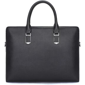 Leather Laptop Bag for Men, Multi-functional Business Shoulder Bag with 14-inch Compartment