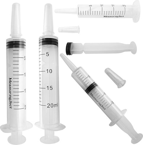 10 Pack Plastic Syringes for Measuring Scientific Measurement Syringe Multiple Uses Labs Watering Feeding Small (20ml) by MeasuringJect in Saudi Arabia