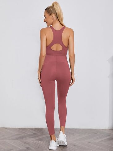 Floerns Women's Maternity 2 Piece Outfit Scoop Neck Crop Tank Top Legging Set in Saudi Arabia