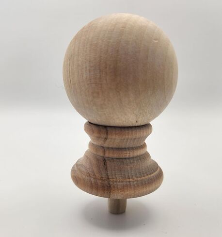 2" Wood Ball Finial Post Top Decorative Finial Wood Cap Ball Decorative Bedpost Railing with 3/8" D x 1/2 L tenon in Saudi Arabia