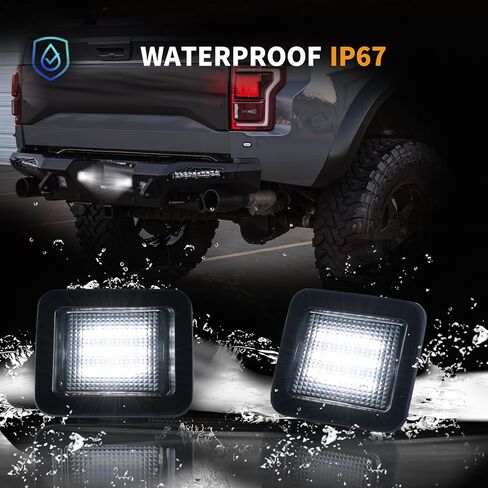 أضواء لوحة ترخيص LED لـ 2015-2023 Ford F150 2017-2022 مجموعة مصابيح علامة رابتور مع مقبس، 6000K أبيض 2 قطعة in Kuwait