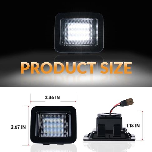 أضواء لوحة ترخيص LED لـ 2015-2023 Ford F150 2017-2022 مجموعة مصابيح علامة رابتور مع مقبس، 6000K أبيض 2 قطعة in Kuwait