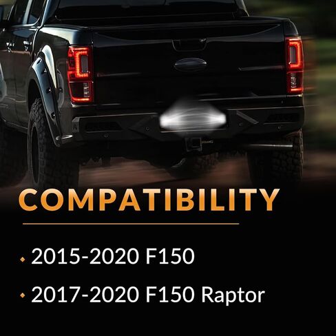 أضواء لوحة ترخيص LED لـ 2015-2023 Ford F150 2017-2022 مجموعة مصابيح علامة رابتور مع مقبس، 6000K أبيض 2 قطعة in Kuwait