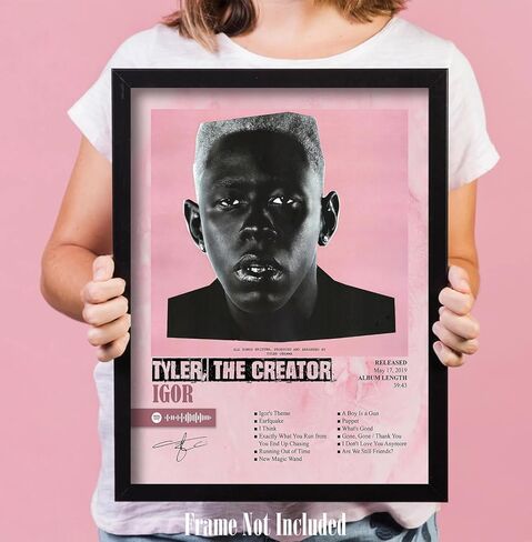 ملصق JZHLLOY Tyler The Creator، ملصقات غلاف الألبوم إصدار محدود، ديكور جداري جمالي للموسيقى للمنزل والمكتب، هدايا لمحبي الموسيقى (ملصق كبير مقاس 12 × 16، مجموعة من 12) in Kuwait