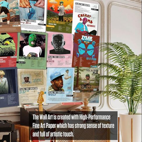 ملصق JZHLLOY Tyler The Creator، ملصقات غلاف الألبوم إصدار محدود، ديكور جداري جمالي للموسيقى للمنزل والمكتب، هدايا لمحبي الموسيقى (ملصق كبير مقاس 12 × 16، مجموعة من 12) in Kuwait
