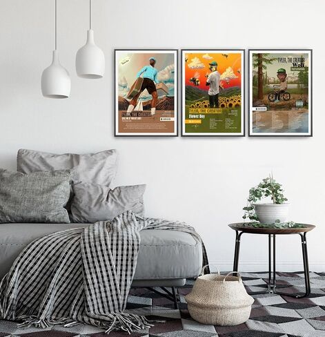 ملصق JZHLLOY Tyler The Creator، ملصقات غلاف الألبوم إصدار محدود، ديكور جداري جمالي للموسيقى للمنزل والمكتب، هدايا لمحبي الموسيقى (ملصق كبير مقاس 12 × 16، مجموعة من 12) in Kuwait