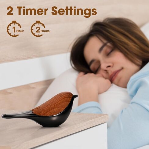Sound Machine, B20 Portable Bluetooth White Noise Speaker, 8 Non-Looping Natural Soothing Sounds, Offline Voice Assistant, Sleep Timing Function, Gift for Baby, Kids, Adult(Wood Bird) in Saudi Arabia