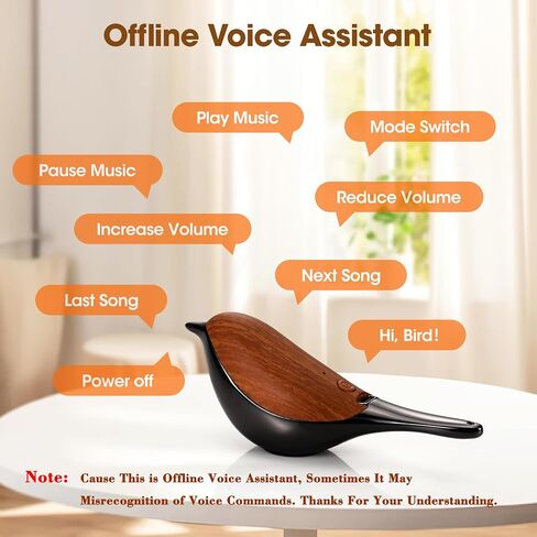 Sound Machine, B20 Portable Bluetooth White Noise Speaker, 8 Non-Looping Natural Soothing Sounds, Offline Voice Assistant, Sleep Timing Function, Gift for Baby, Kids, Adult(Wood Bird) in Saudi Arabia