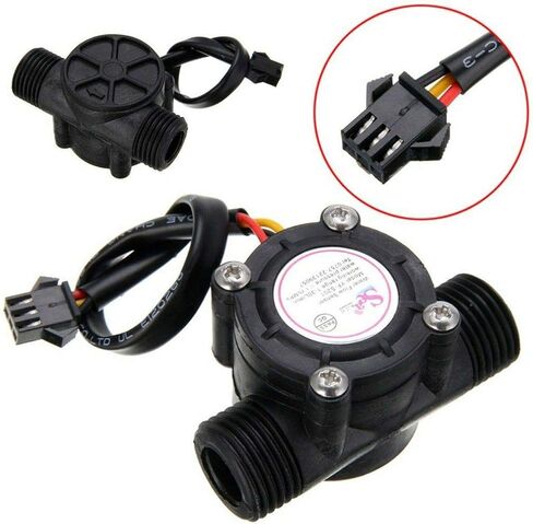 2Pcs Water Flow Sensor 1-30L/min 1/2" Control Fluid Flowmeter Switch G1/2 Counter 1-30L/min Meter for Arduino Flowmeter Measure Temperature Instrument in Kuwait