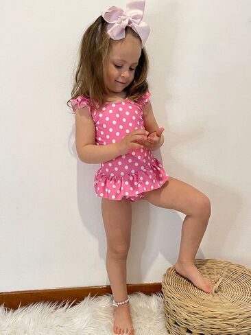 Vieille Toddler Little Girls One Piece Swimsuits Ruffles Bathing Suits Mermaid Dinosaur Swimwear 2-7T in Saudi Arabia