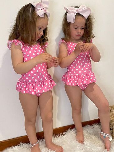 Vieille Toddler Little Girls One Piece Swimsuits Ruffles Bathing Suits Mermaid Dinosaur Swimwear 2-7T in Saudi Arabia