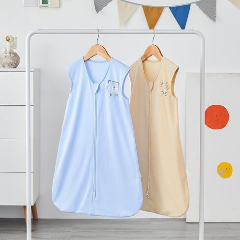 Duomiaomiao Unisex Baby Sleep Sack TOG 0.5, Natural Cotton Baby Sleeping Bag with 2-Way Zipper, Summer Wearable Blanket for Girls Boys in Saudi Arabia