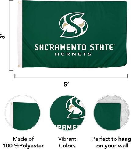 Desert Cactus Cal State Sacramento Flag University California Hornets Sac Flag Banners 100% Polyester Indoor Outdoor 3x5 feet Flags (Style 1) in Saudi Arabia