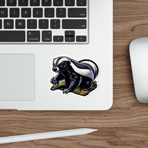 Honey Badger Sticker Weatherproof Souvenir Decal Vinyl Small Waterproof for Water Bottle Mug Passport Book Scrapbook Notebook Laptop Tumbler Skateboard Computer Phone Size 4" Funny Gift in Saudi Arabia