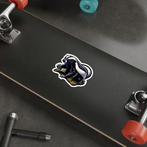 Honey Badger Sticker Weatherproof Souvenir Decal Vinyl Small Waterproof for Water Bottle Mug Passport Book Scrapbook Notebook Laptop Tumbler Skateboard Computer Phone Size 4" Funny Gift in Saudi Arabia