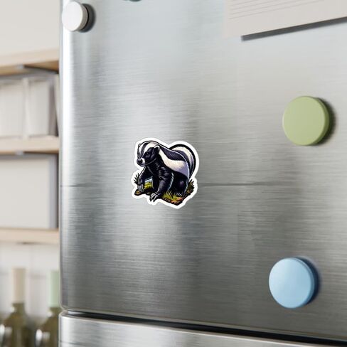 Honey Badger Sticker Weatherproof Souvenir Decal Vinyl Small Waterproof for Water Bottle Mug Passport Book Scrapbook Notebook Laptop Tumbler Skateboard Computer Phone Size 4" Funny Gift in Saudi Arabia