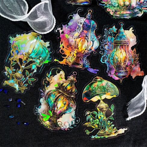 60 قطعة من ملصقات جناح فراشة اليعسوب الليزري العتيقة، ملصق ثلاثي الأبعاد شفاف وملصقات لطيفة، ملصقات قصاصات جمالية لمجلة DIY غير المرغوب فيها، مستلزمات القصاصات اليدوية المزخرفة in Kuwait