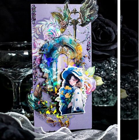 60 قطعة من ملصقات جناح فراشة اليعسوب الليزري العتيقة، ملصق ثلاثي الأبعاد شفاف وملصقات لطيفة، ملصقات قصاصات جمالية لمجلة DIY غير المرغوب فيها، مستلزمات القصاصات اليدوية المزخرفة in Kuwait