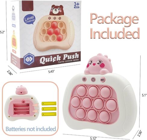 Quickpress Pop Fidgets Game Toys,Handheld Speed Pushing Game Machine,Quick Push Game,Fidget Game Toy for 6 7 8 9 10 11 12 Boys Girls Teens（Dino） in Saudi Arabia