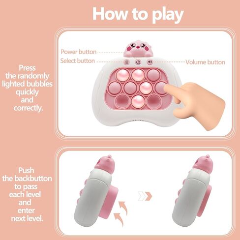 Quickpress Pop Fidgets Game Toys,Handheld Speed Pushing Game Machine,Quick Push Game,Fidget Game Toy for 6 7 8 9 10 11 12 Boys Girls Teens（Dino） in Saudi Arabia