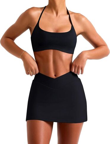 طقم تنورة تنس مكون من قطعتين للنساء، طقم تنورة صغيرة مكون من قطعتين للخروج، تنورة رياضية، تنورة رياضية، كرة البيسبول in Kuwait