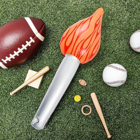 12 قطعة من الشعلة الممتعة القابلة للنفخ للألعاب الأولمبية، شعلة وهمية مقاس 16 بوصة دعامة شعلة أولمبية بلاستيكية لديكورات الحفلات الأولمبية في العصور الوسطى لوا تحت عنوان المسابقات الرياضية للحفلات in Kuwait