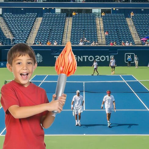 12 قطعة من الشعلة الممتعة القابلة للنفخ للألعاب الأولمبية، شعلة وهمية مقاس 16 بوصة دعامة شعلة أولمبية بلاستيكية لديكورات الحفلات الأولمبية في العصور الوسطى لوا تحت عنوان المسابقات الرياضية للحفلات in Kuwait