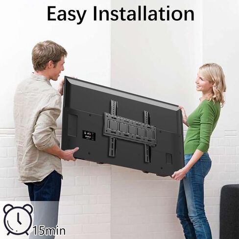 حامل جداري منخفض مثبت لشاشات تلفزيون مسطحة LED LCD OLED مقاس 26-65 بوصة، حامل تثبيت على الحائط للتلفزيون الثابت مع الحد الأقصى VESA 400 × 400 مم يحمل ما يصل إلى 110 رطل، حامل تلفزيون نحيف للغاية وموفر للمساحة in Kuwait