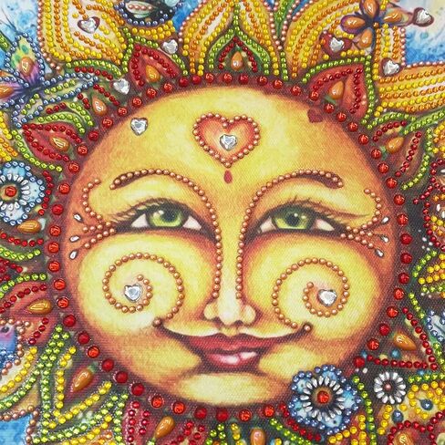 مجموعات الرسم الفني الماسي على شكل خاص من MXJSUA Sun Goddess للبالغين، مجموعات فنية ماسية الحفر الجزئي لزهرة الشمس للمبتدئين، صور الماس، حرف الرسم الفني مقاس 14 × 14 بوصة in Saudi Arabia