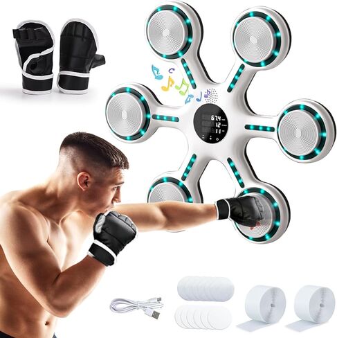 آلة ملاكمة موسيقية من موستوب، آلة تدريب ملاكمة إلكترونية مع قفازات، آلة تدريب ملاكمة موسيقية مثبتة على الحائط للبالغين، مدرب ملاكمة موسيقى بلوتوث ذكي، هدف Punchine in Kuwait