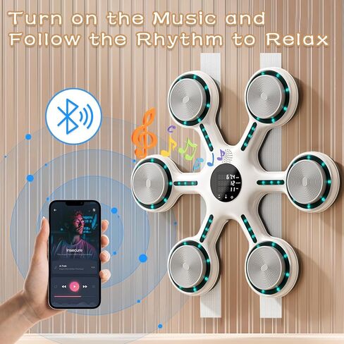 آلة ملاكمة موسيقية من موستوب، آلة تدريب ملاكمة إلكترونية مع قفازات، آلة تدريب ملاكمة موسيقية مثبتة على الحائط للبالغين، مدرب ملاكمة موسيقى بلوتوث ذكي، هدف Punchine in Kuwait