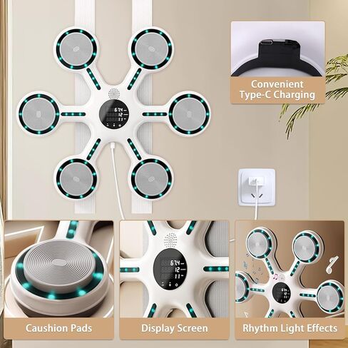 آلة ملاكمة موسيقية من موستوب، آلة تدريب ملاكمة إلكترونية مع قفازات، آلة تدريب ملاكمة موسيقية مثبتة على الحائط للبالغين، مدرب ملاكمة موسيقى بلوتوث ذكي، هدف Punchine in Kuwait