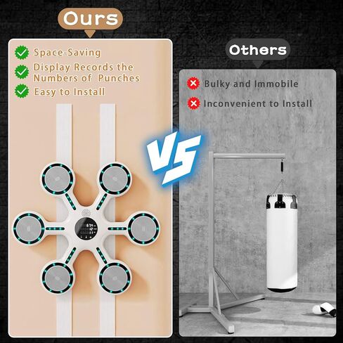 آلة ملاكمة موسيقية من موستوب، آلة تدريب ملاكمة إلكترونية مع قفازات، آلة تدريب ملاكمة موسيقية مثبتة على الحائط للبالغين، مدرب ملاكمة موسيقى بلوتوث ذكي، هدف Punchine in Kuwait