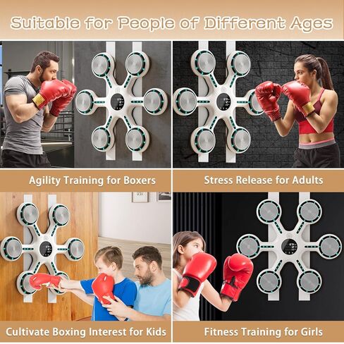 آلة ملاكمة موسيقية من موستوب، آلة تدريب ملاكمة إلكترونية مع قفازات، آلة تدريب ملاكمة موسيقية مثبتة على الحائط للبالغين، مدرب ملاكمة موسيقى بلوتوث ذكي، هدف Punchine in Kuwait
