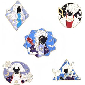 Dream of Anime Enthusiasts: Fashionable Cartoon Lapel Clips, Cute 5-piece， Enamel Set - Backpack, Ideal Clothing Accessory!