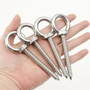 4PCS 5 Inch Heavy Duty Eye Hooks M10 Heavy Duty Screw in Eye Hooks for Yoga Hammock Stand, Swing Chair, Heavy-Duty Suspension Indoor & Outdoor Uses