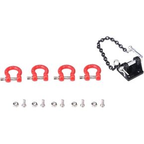 RC Crawler Tow Hook, Metal RC Tow Hook Buckle Tow Chain 1/10 Scale Trailer Hook for SCX10 Car Remote Control Upgrade Part