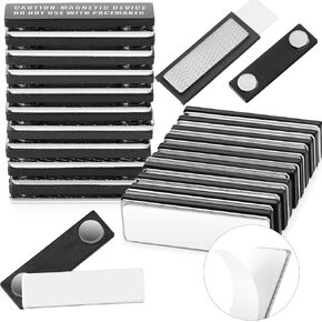 100 Pieces Magnet Name Tag Badge Magnetic Tags Adhesive Holders Pin Magnet Back Name ID Badge Magnets for Jacket Shirt Hotel Trade Shows Office
