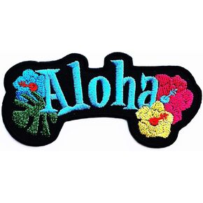 Blue Aloha Hawaiian Sunset Hawaii Sea Ocean Beach Tropical Kids Cartoon Iron on Patch Embroidered Patch Supplies for Jacket Bags Jeans Backpack Clothes DIY