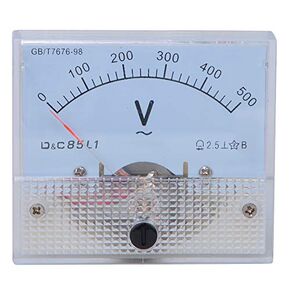 Square Analog Volt Pointer Needle Panel Meter AC Pointer Voltmeter 0-500V Scale Range Voltage Test Meter Detector Panel Meters