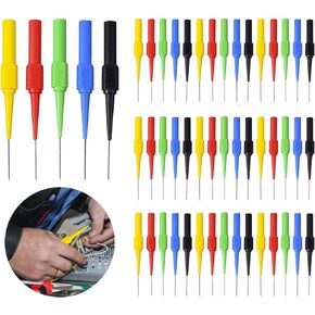 50 Pcs Test Back Probe Pin, 0.7mm Non-Destructive Insulation Wire Piercing Needle, Test Probe Pins, Wire Piercing Probe Insulation Back Probes for 4mm Banana Socket Plug, Car Tester