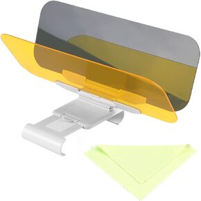 Car Sun Visor, 2 in 1 Car Transparent Anti Glare Glass Car Visor Extender Sun Blocker, Car Anti Dazzle Glare Mirror Glass for Day & Night Driving