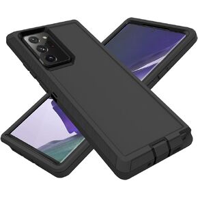 for Samsung Galaxy Note 20 Ultra Case, Heavy Duty Defender Case Dustproof Shockproof Protection 3 in 1 Rugged Cover for Samsung Galaxy Note 20 Ultra 6.9 Inch (Black)