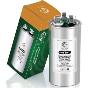 50+5μf 50/5MFD Dual Run Round Capacitor for AC 370 or 440 Volt Air Conditioner Capacitors for Condenser Straight Cool, AC Unit Fan Motor Start, Heat Pump, Air Conditioner, Pool Pump in Kuwait