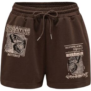SOLY HUX Women's Drawstring Shorts Letter Graphic Casual Summer Track Shorts